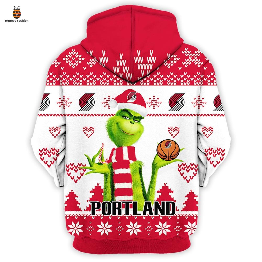 Portland Grinch Cute Trail Blazers Christmas 3d Hoodie