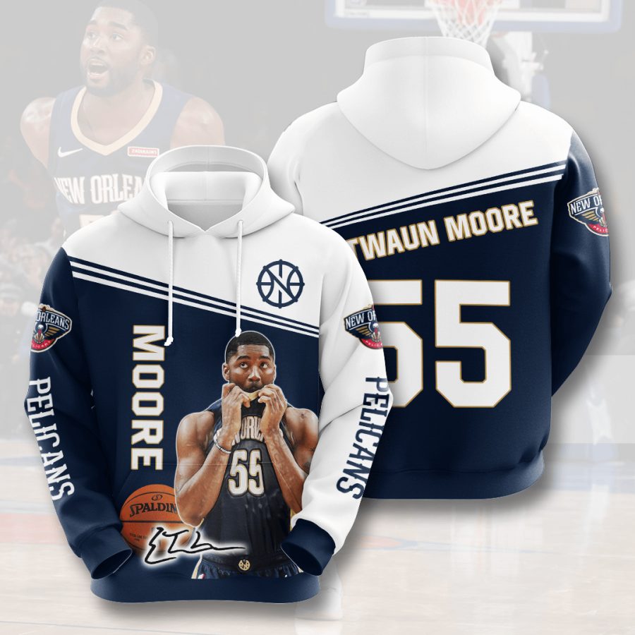 New Orleans Pelicans E’Twaun Moore NBA 3D Hoodie