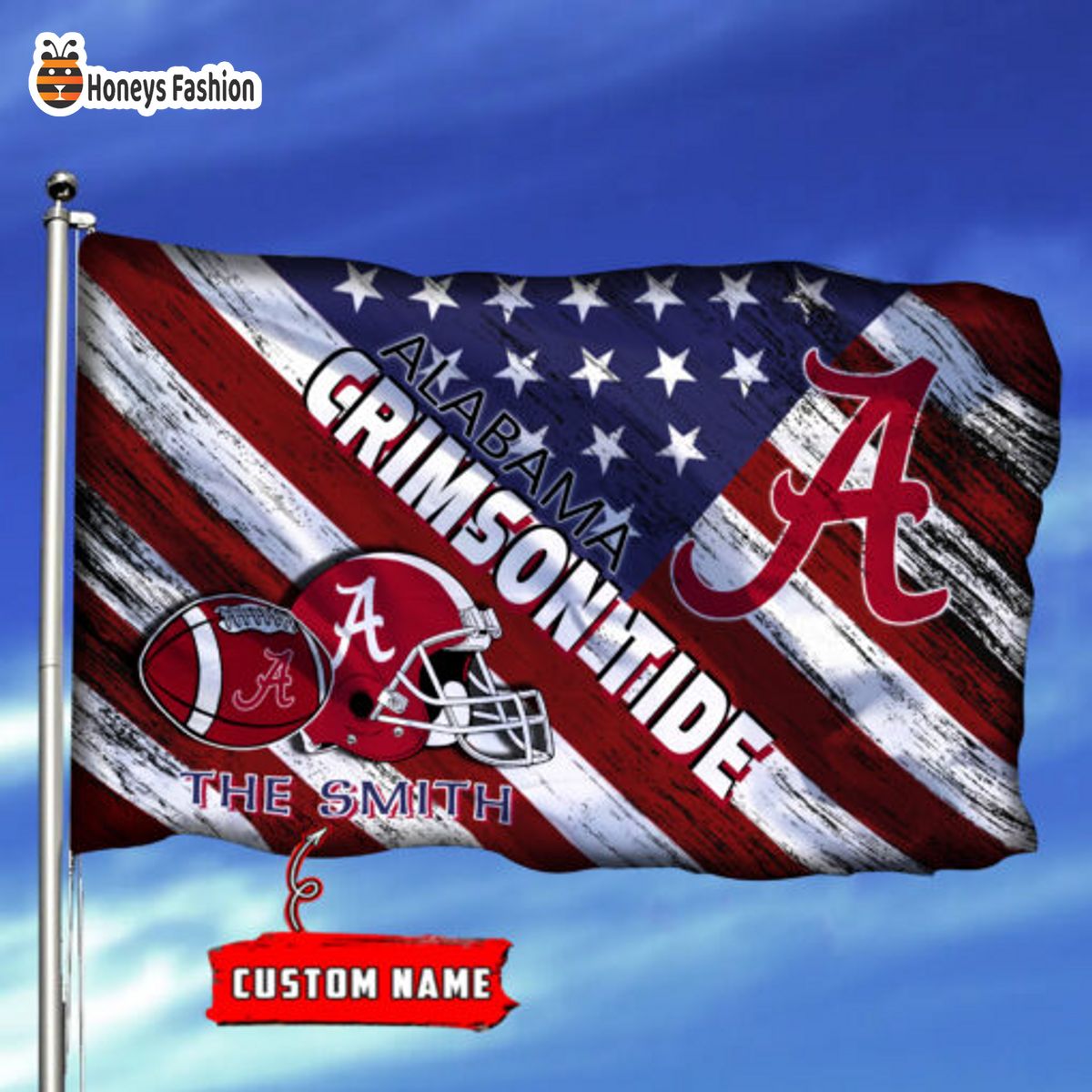 Alabama Crimson Tide Custom Name Personalized Flag
