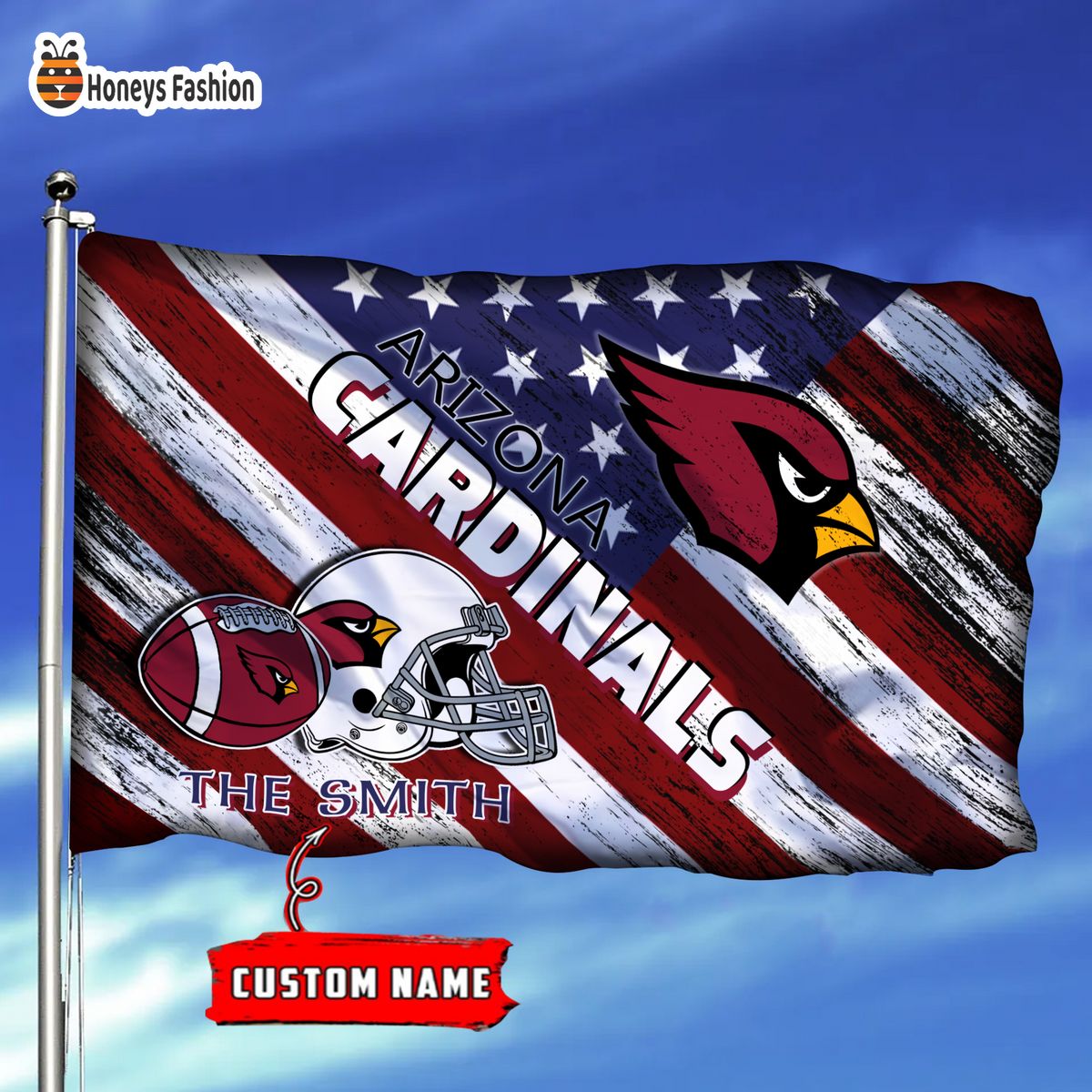Arizona Cardinals Custom Name Personalized Flag