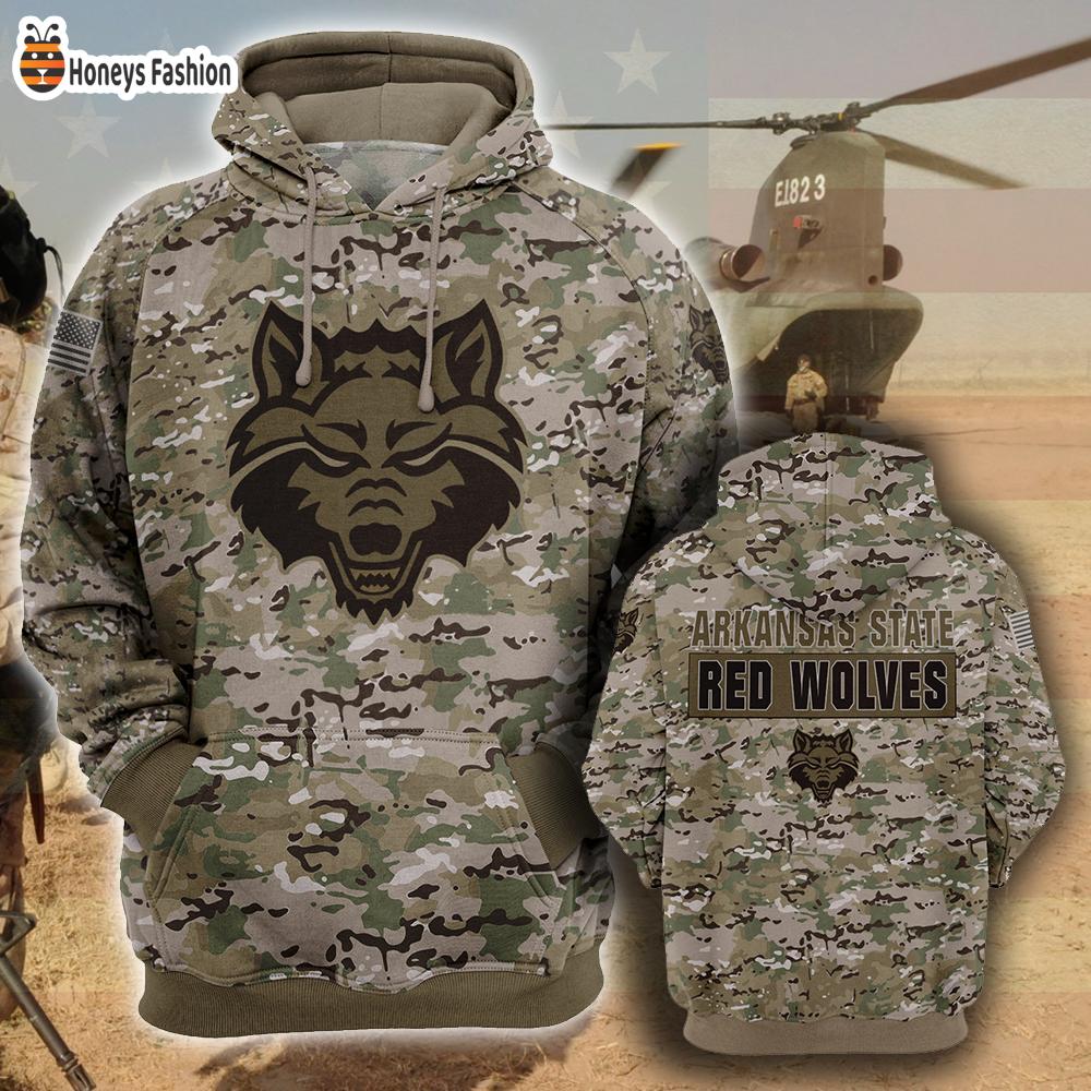Arkansas State Red Wolves Camo 3d Hoodie