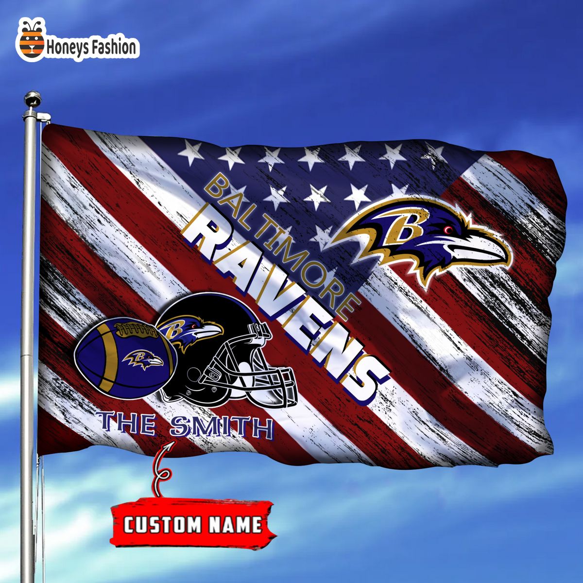 Baltimore Ravens Custom Name Personalized Flag