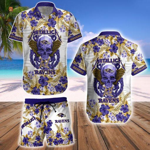 Baltimore Ravens Metallica Hawaii Shirt And Short