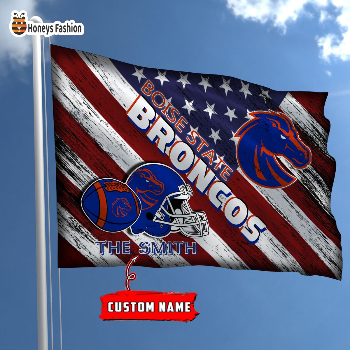 Boise State Broncos Custom Name Personalized Flag