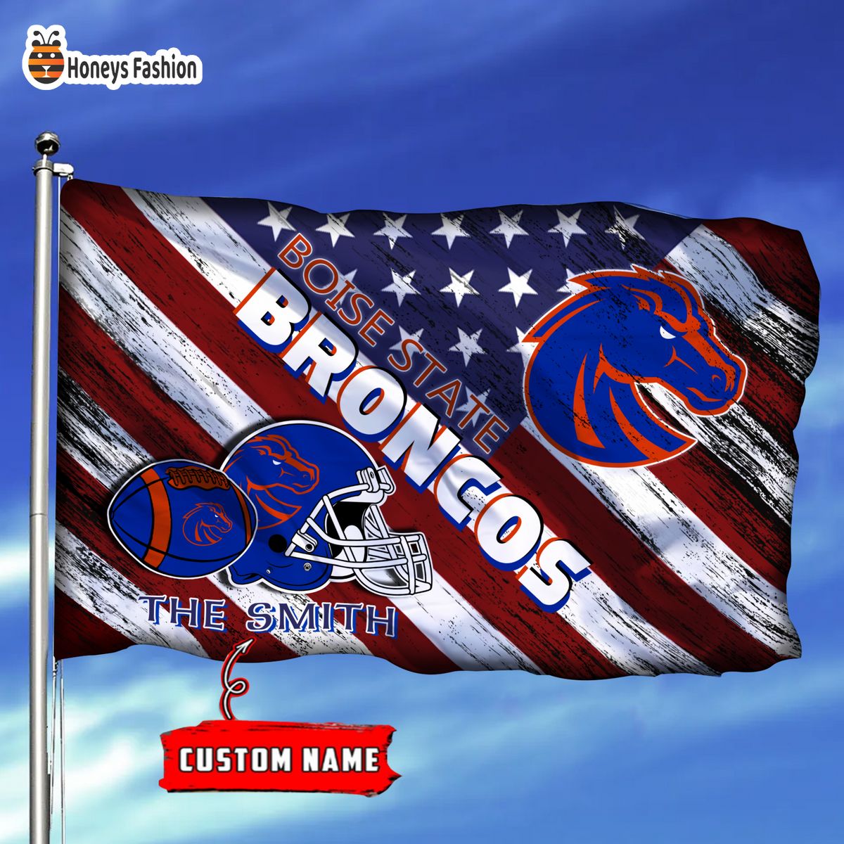 Boise State Broncos Custom Name Personalized Flag