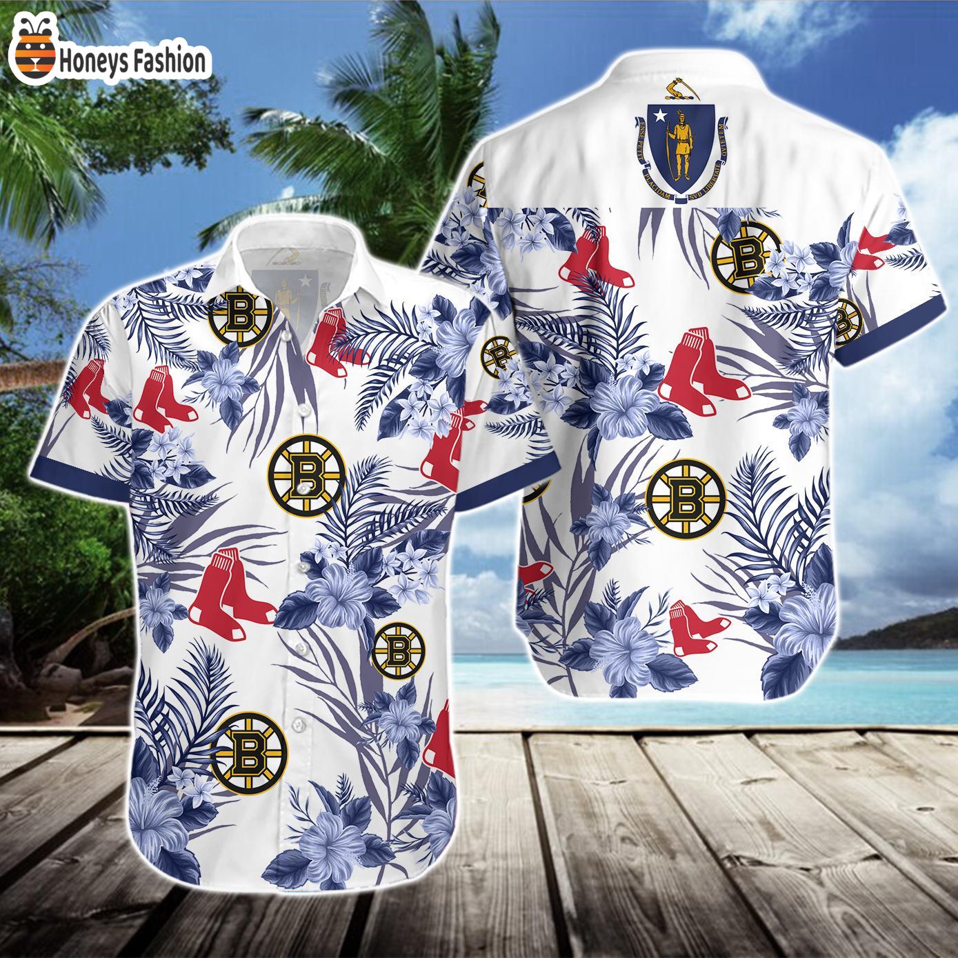 Boston Bruins Boston Red Sox Hawaiian Shirt