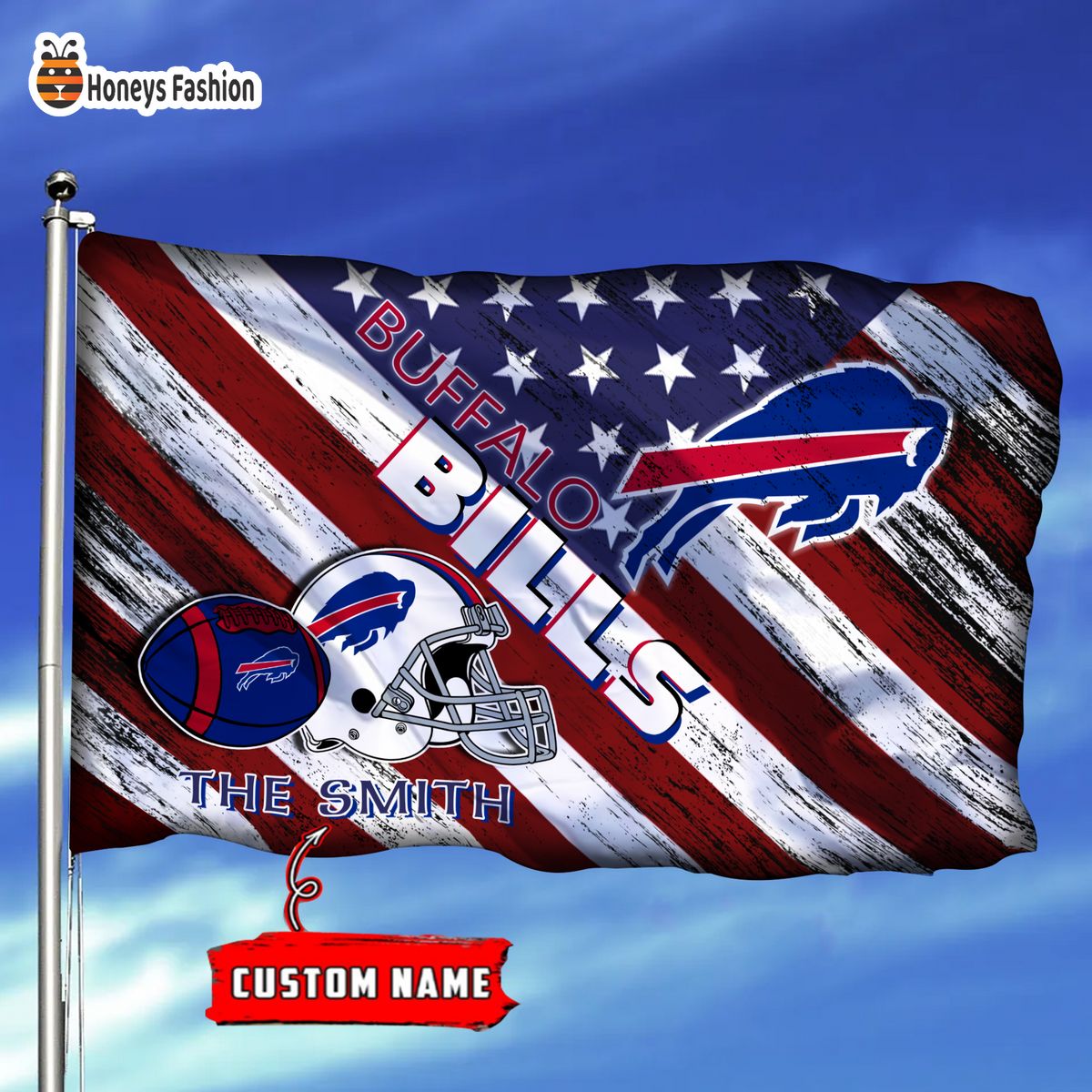 Buffalo Bills Custom Name Personalized Flag