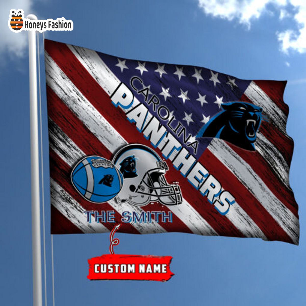 Carolina Panthers Custom Name Personalized Flag