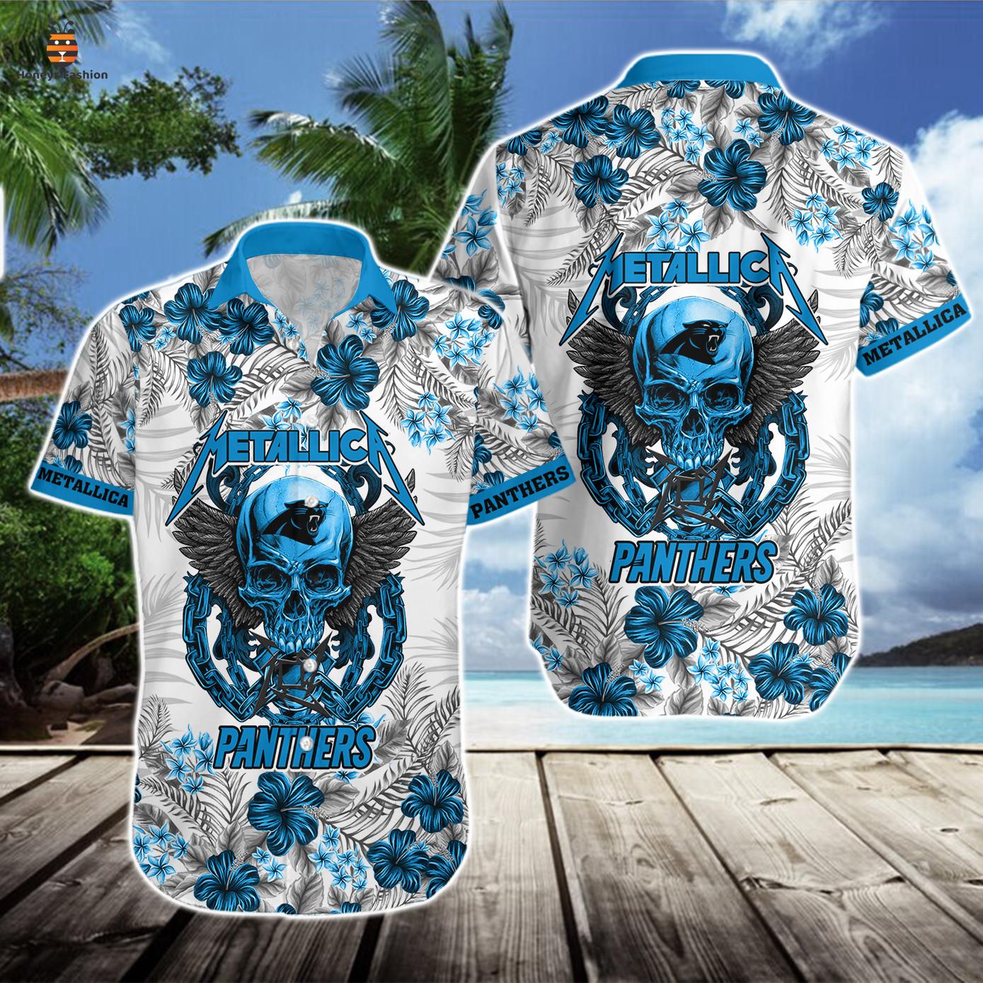 Carolina Panthers Metallica Hawaii Shirt And Short