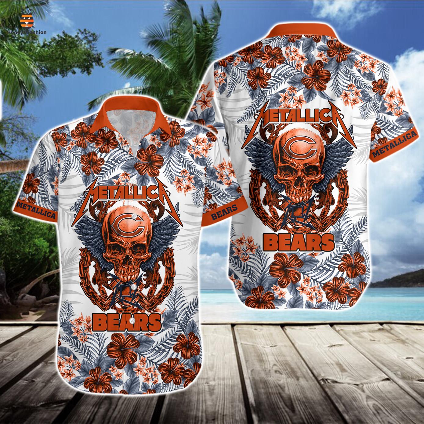 Chicago Bears Metallica Hawaii Shirt And Short