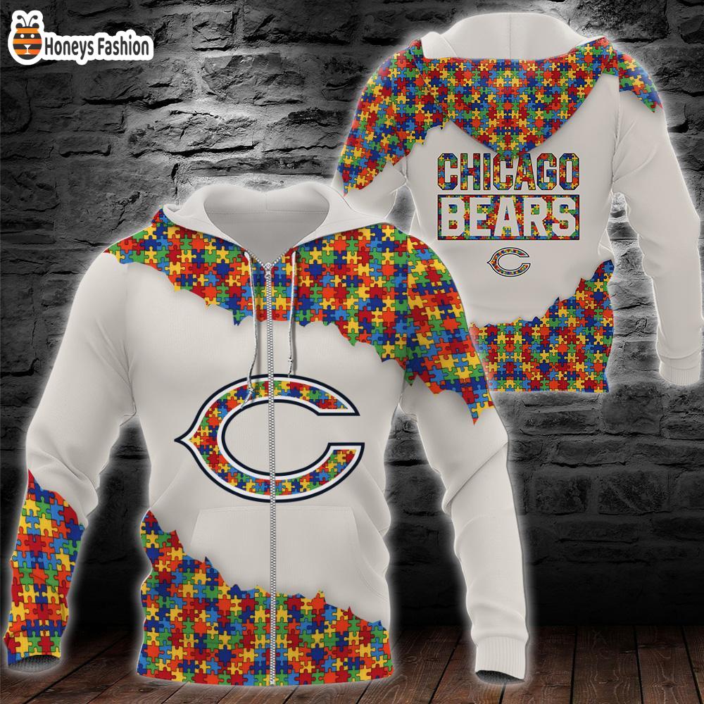 Chicago Bears NFL Autism 3d Hoodie Tshirt