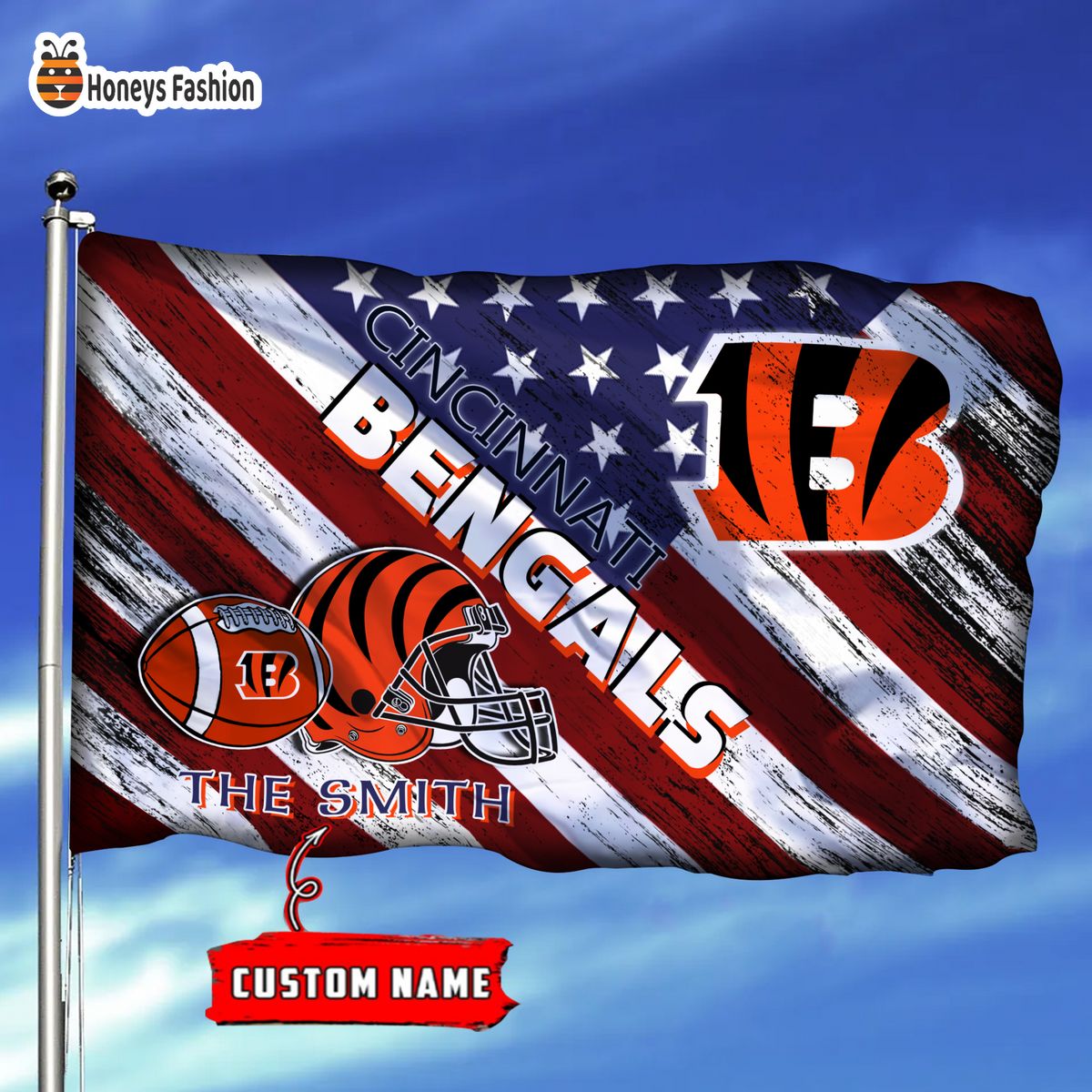 Cincinnati Bengals Custom Name Personalized Flag