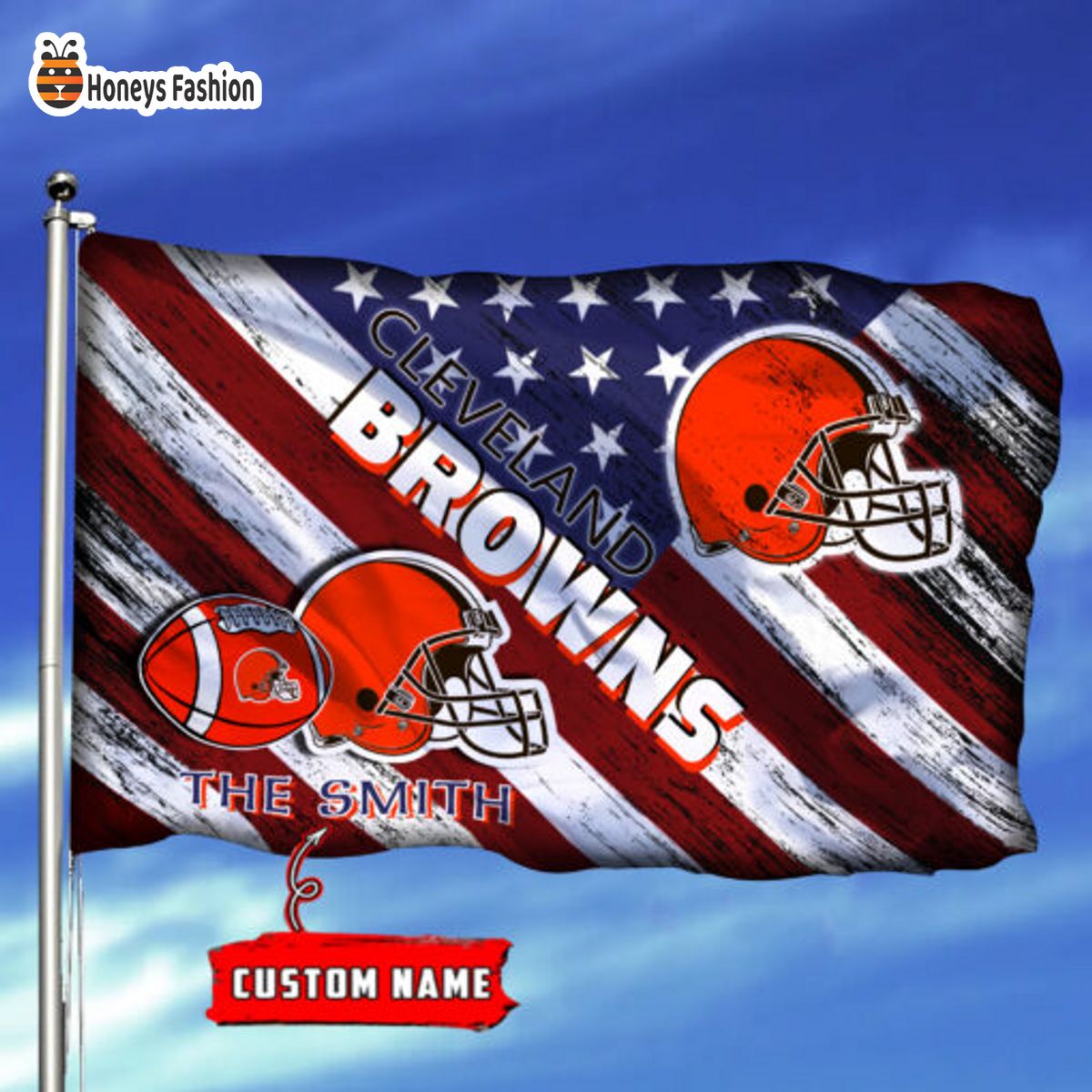 Cleveland Browns Custom Name Personalized Flag