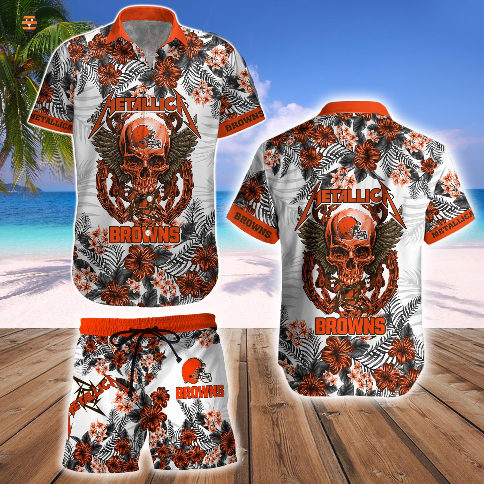 Cleveland Browns Metallica Hawaii Shirt And Short