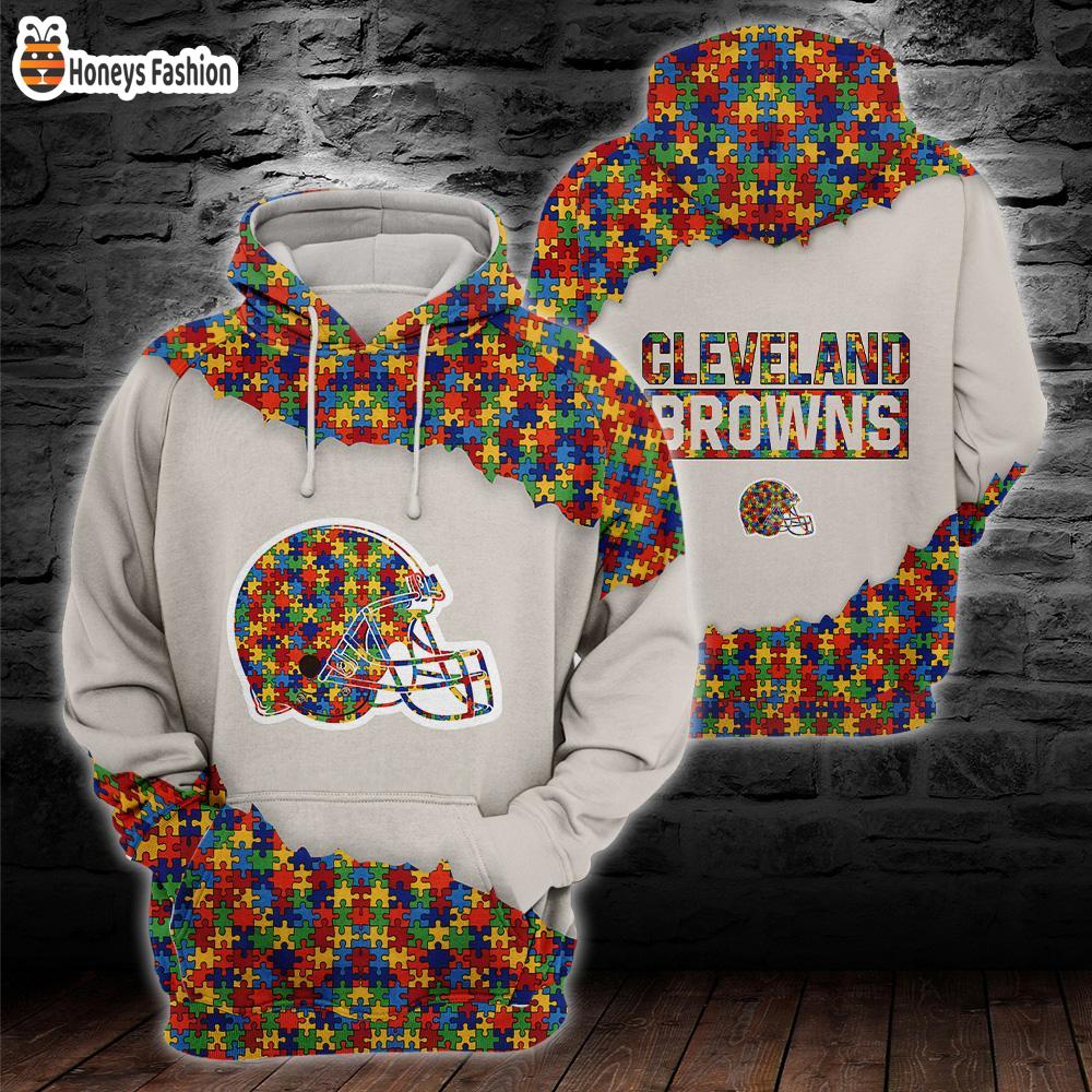Cleveland Browns NFL Autism 3d Hoodie Tshirt