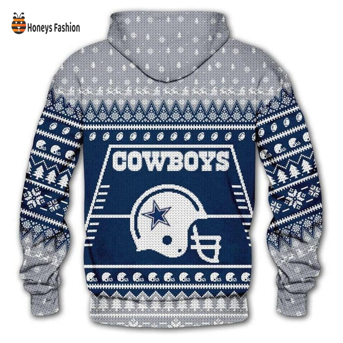 Dallas Cowboys Reindeer Snowflake Christmas 3D Hoodie