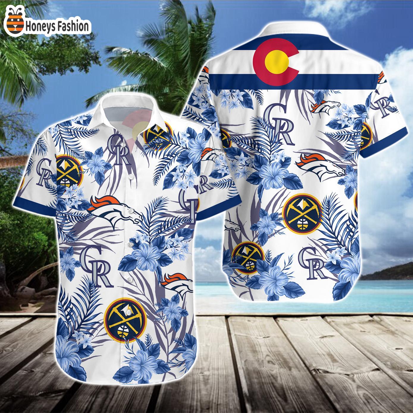 Denver Broncos Denver Nuggets Colorado Rockies Hawaiian Shirt
