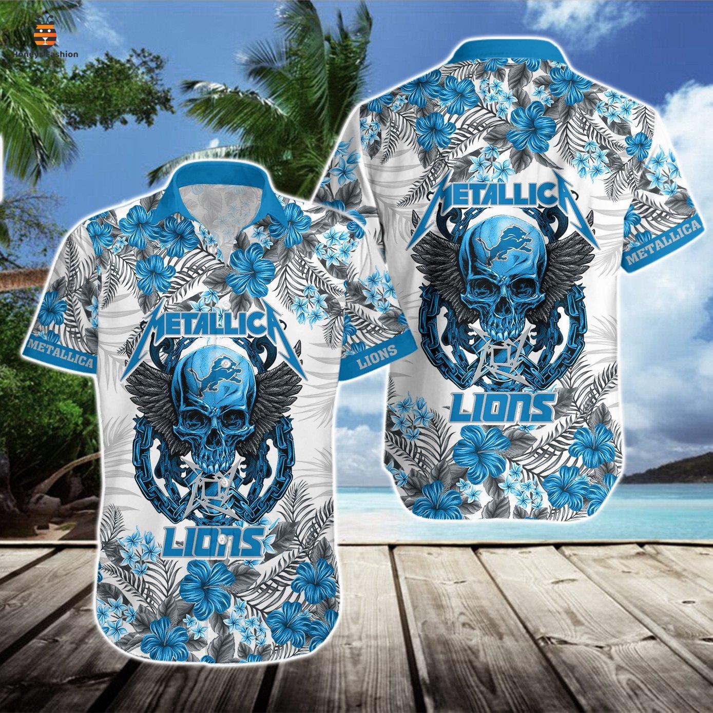 Detroit Lions Metallica Hawaii Shirt And Short