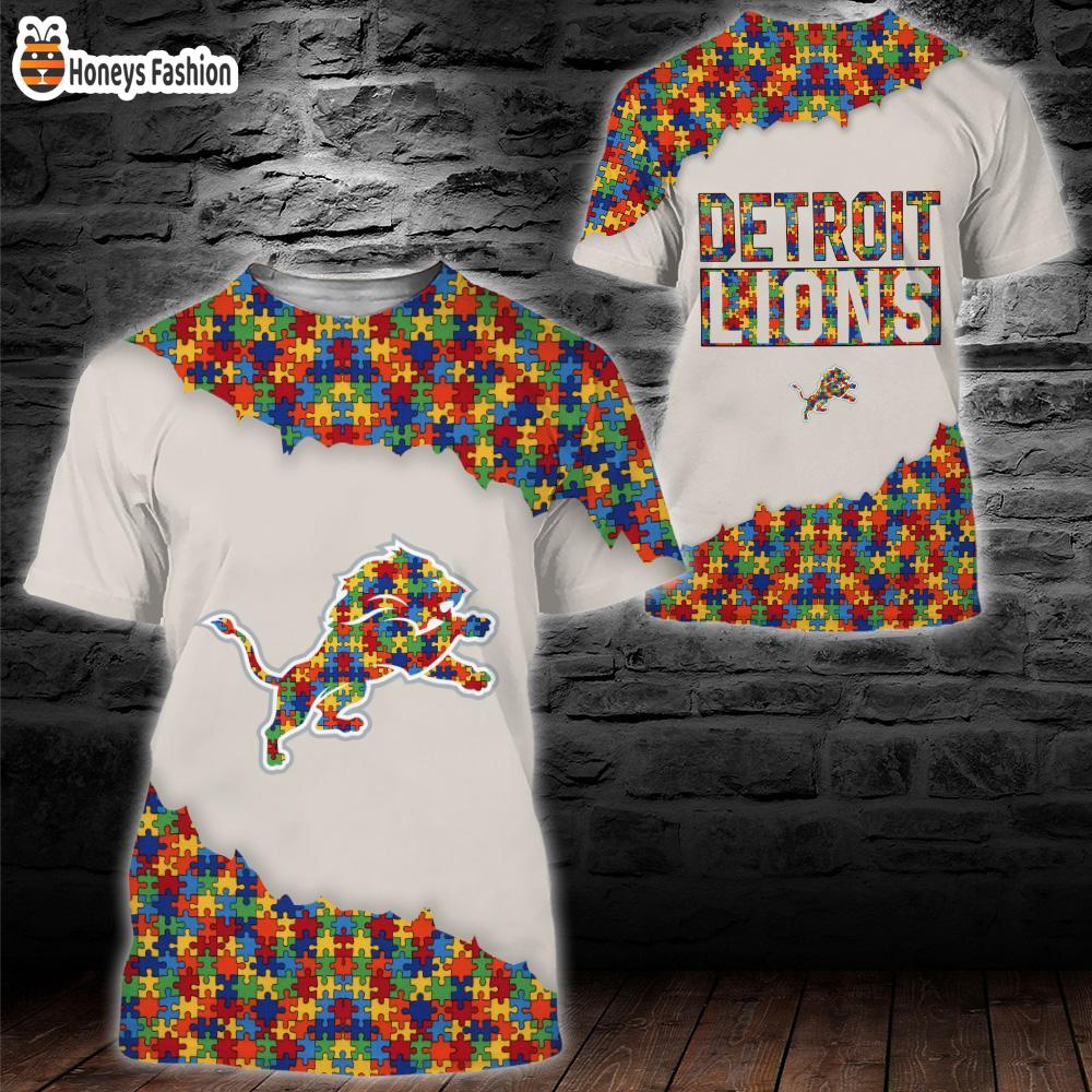 Detroit Lions NFL Autism 3d Hoodie Tshirt