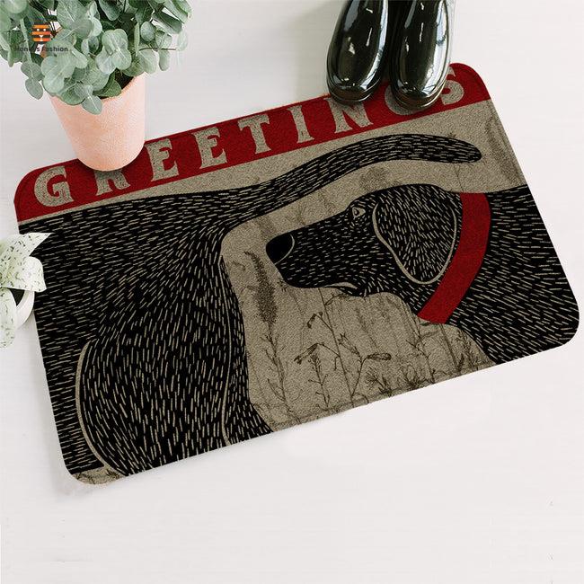 Dog Sniffing Welcome Greeting Doormat