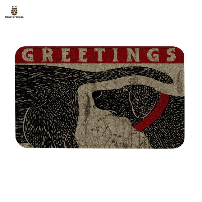 Dog Sniffing Welcome Greeting Doormat