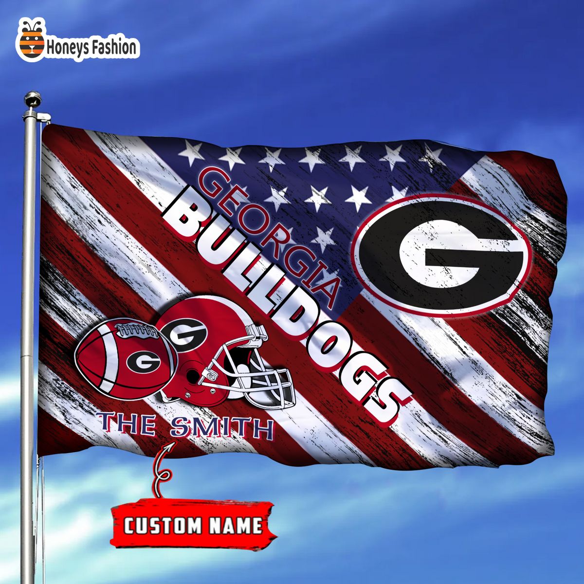 Georgia Bulldogs Custom Name Personalized Flag