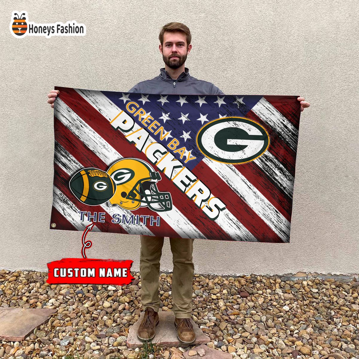 Green Bay Packers Custom Name Personalized Flag