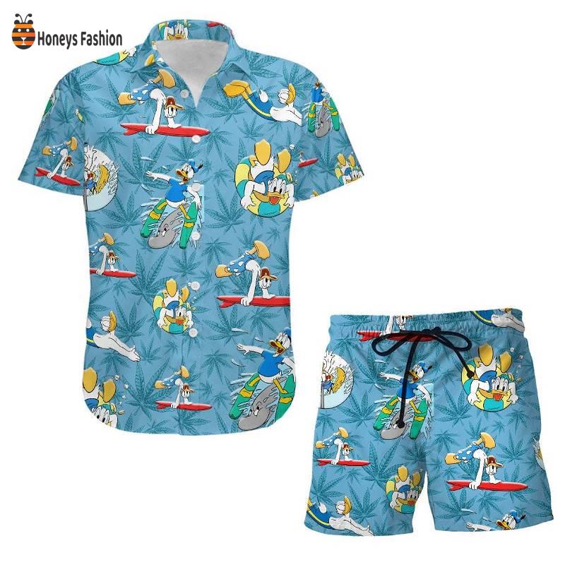 Donald Duck Disney Swimming Summer Tropical Hawaiian Shirt And Short
