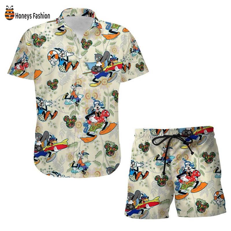 Goofy Dog Surf Snorkel Disney Summer Hawaiian Shirt And Short