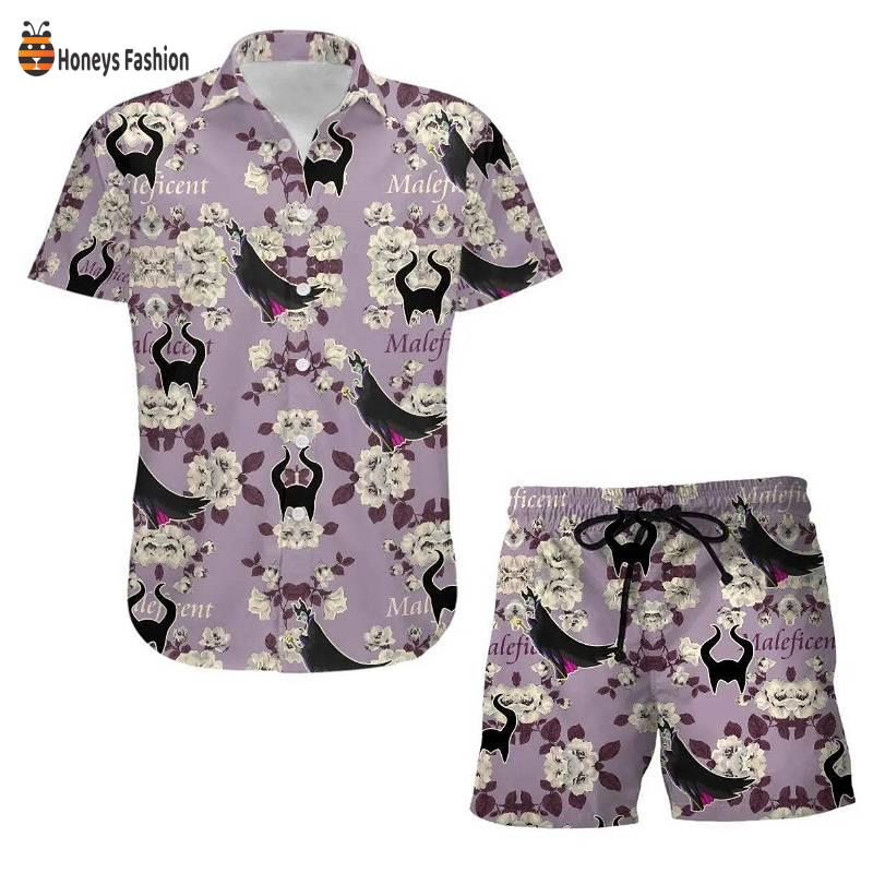 Maleficent Floral Disney Summer Tropical Hawaiian Shirt And Short