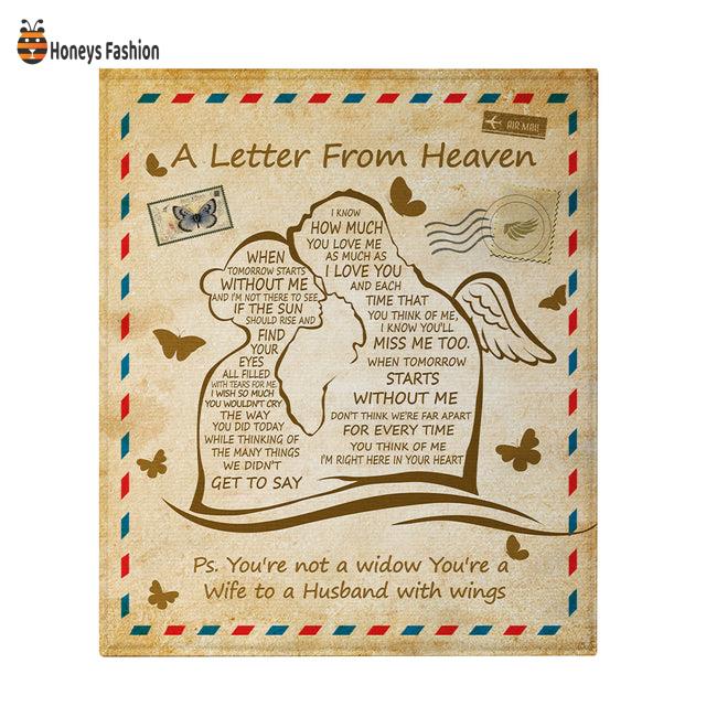 A Letter From Heaven A Wife To A Husband With Wings Blanket
