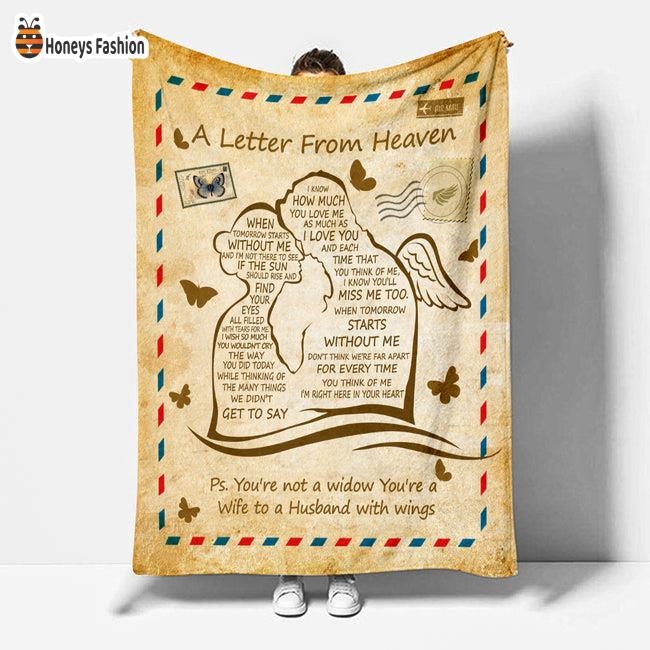A Letter From Heaven A Wife To A Husband With Wings Blanket