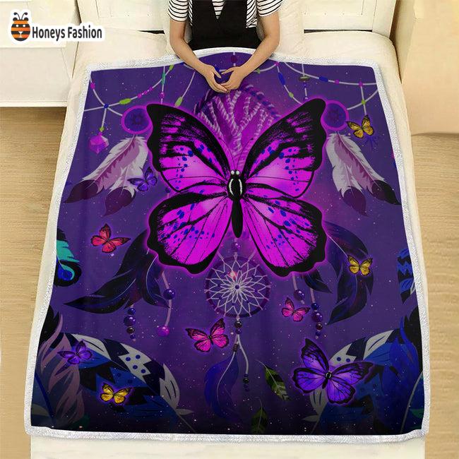Dreamcatcher Butterfly Memorial Purple Blanket