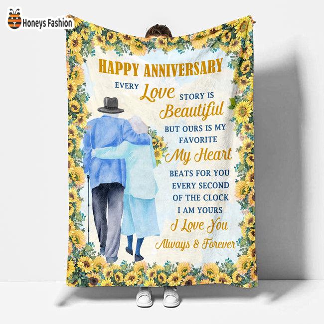 Marriage Anniversary Happy Anniversary Every Love Story Is Beutiful Blanket