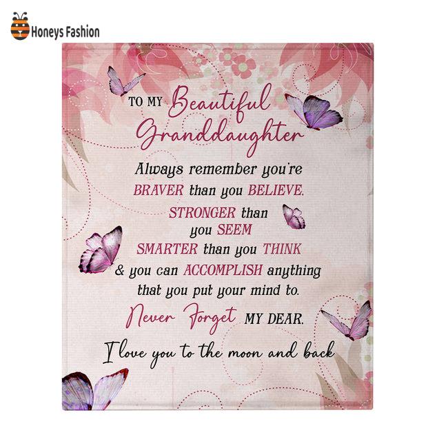 To My Beautiful Granddaughter I Love You To The Moon And Back Blanket
