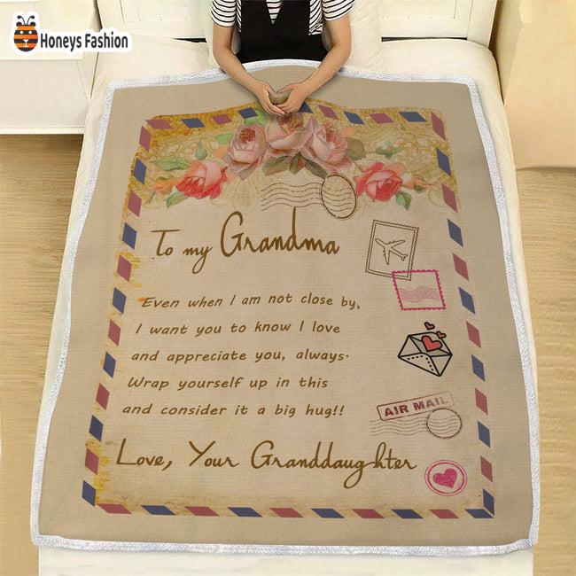 To My Grandma Love Your Granddaughter Blanket