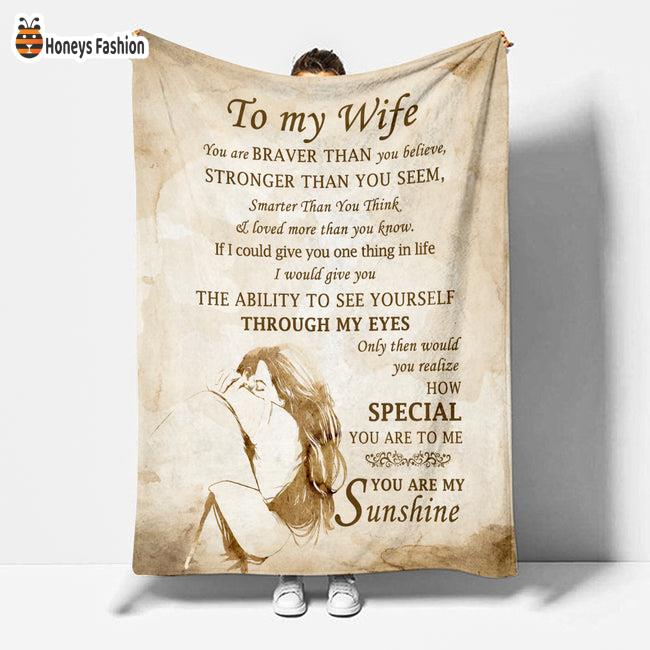 To My Wife You Are My Sunshine Blanket