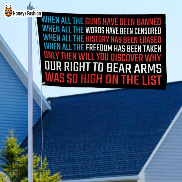 2nd Amendment Flag Right To Bear Arms Was So High On The List Flag