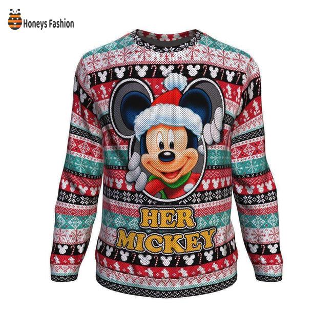 Her Mickey Mouse Snowflake Pattern Ugly Christmas Sweater