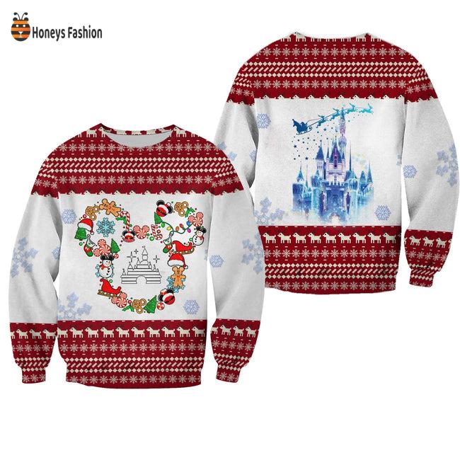 Mickey Mouse Disney Mouse Head Castle White Red Ugly Christmas Sweater