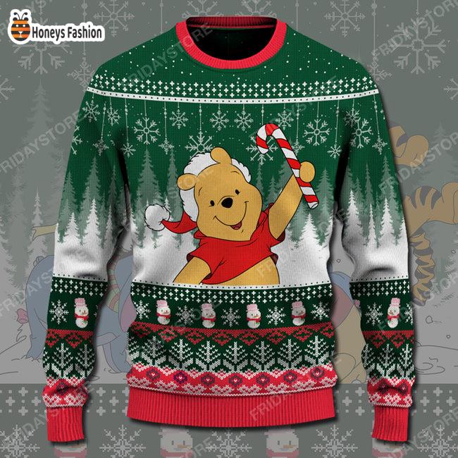 Winnie The Pooh Candy Cane Ugly Christmas Sweater