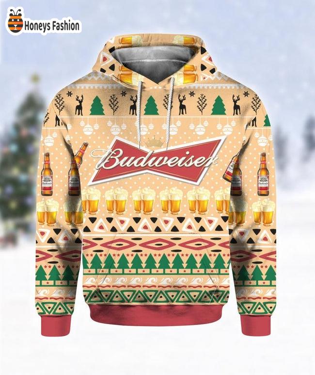 Budweiser Beer Reindeer Pattern Hoodie T-shirt
