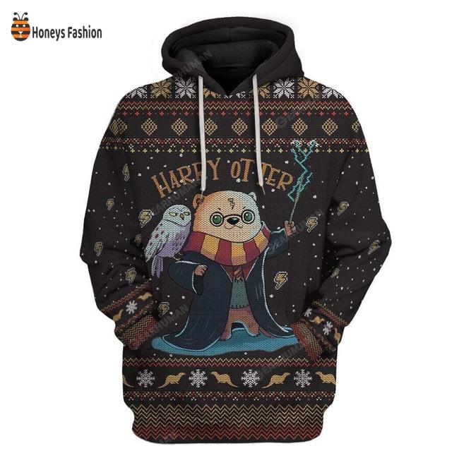 Harry Potter Otter Snowflakes Pattern Brown Hoodie T-shirt