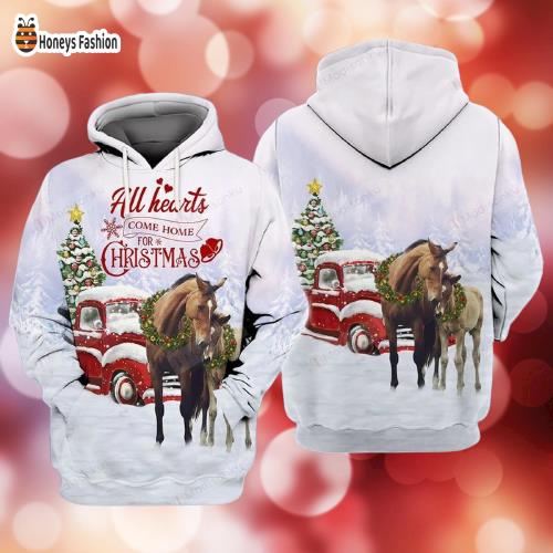 Horse All Hearts Come Home For Chistmas Hoodie T-shirt
