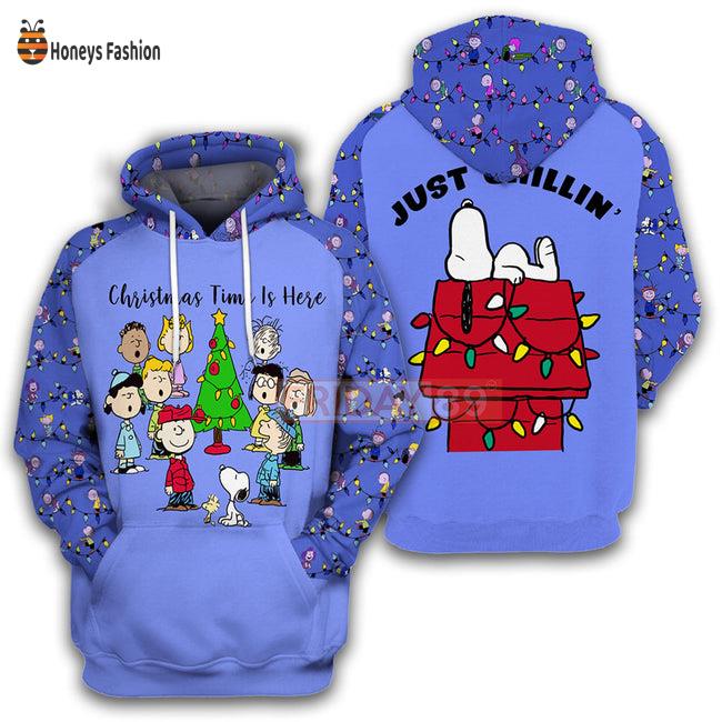 Peanuts Snoopy Christmas Time Is Here Just Chillin’ Hoodie T-shirt
