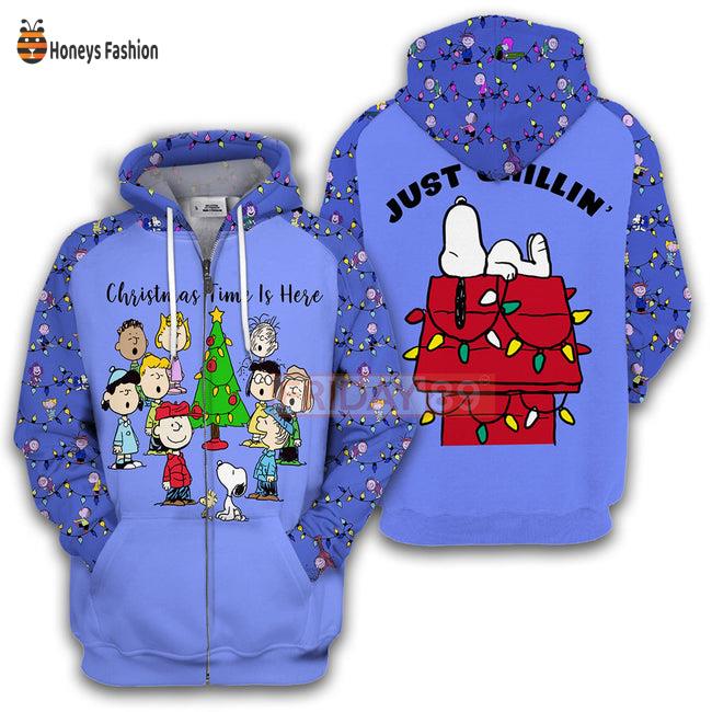 Peanuts Snoopy Christmas Time Is Here Just Chillin’ Hoodie T-shirt