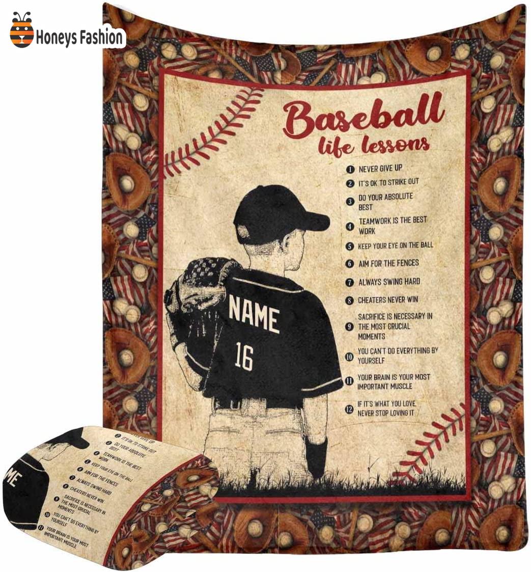 Baseball Life Lessons Personalized Blanket