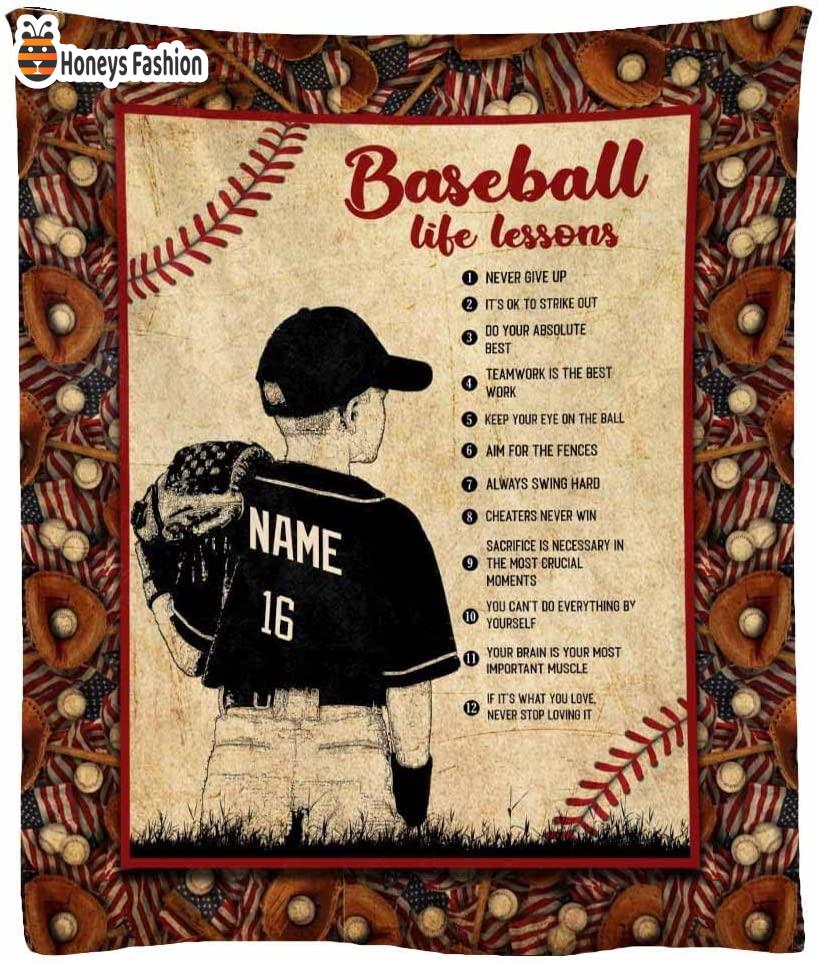 Baseball Life Lessons Personalized Blanket