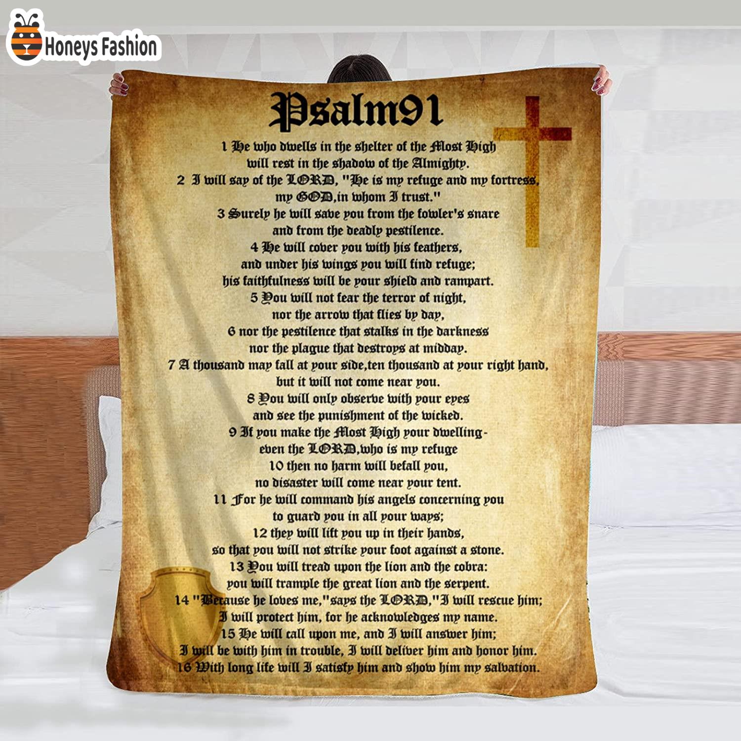 Psalm 91 Religious Inspirational Thoughts and Prayers Super Soft Blanket