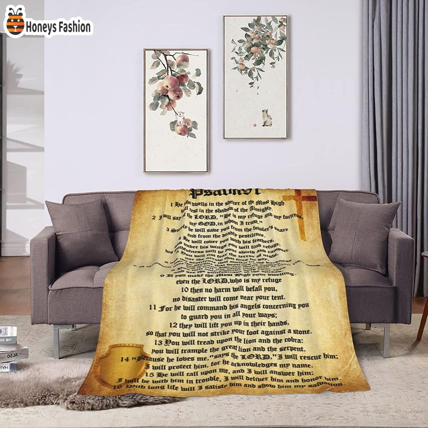 Psalm 91 Religious Inspirational Thoughts and Prayers Super Soft Blanket